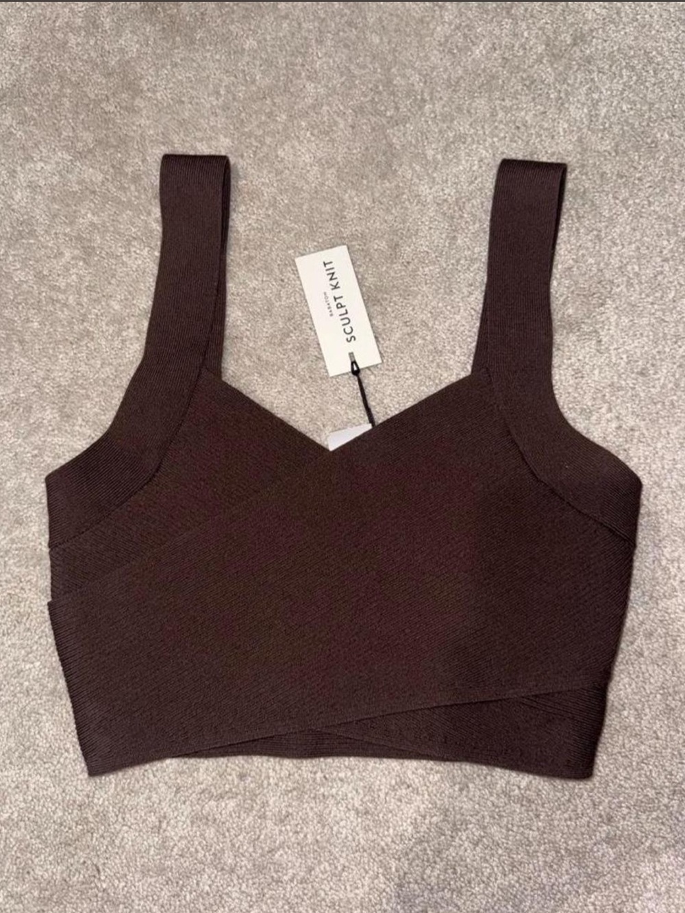 Aritzia Babaton Greek Sculpt Knit Tank in brown